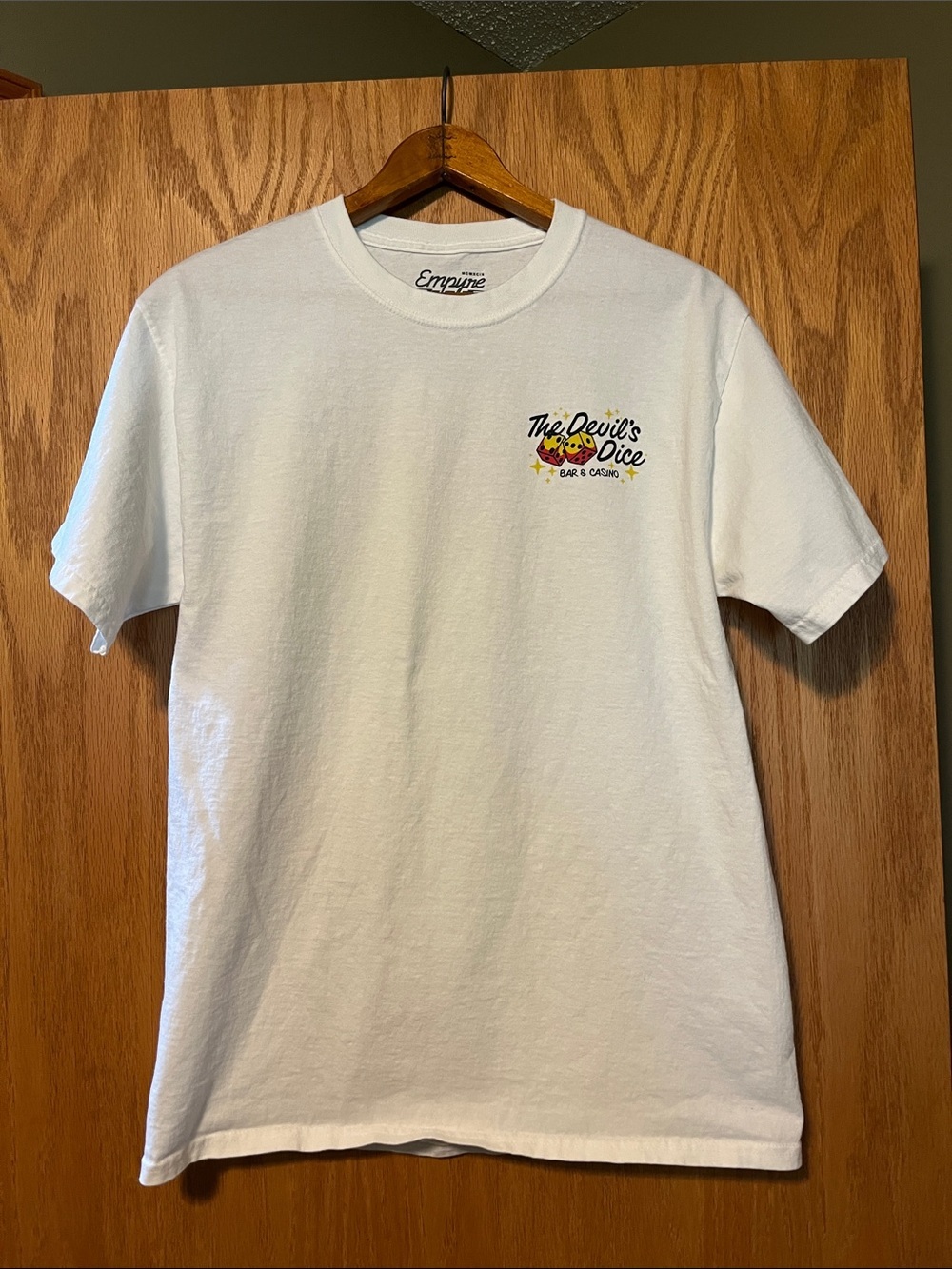 Empyre White Short Sleeve Tee with Devil Dice Chest Logo